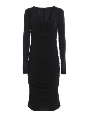 Pinko: knee length dresses - Traballare draped fitted dress