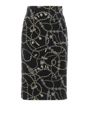 Pinko: gonne al ginocchio  e longuette - Gonna a tubino Illusione in crepe de chine