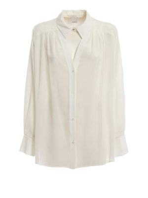 Pinko: camicie - Camicia Generoso in seta color avorio