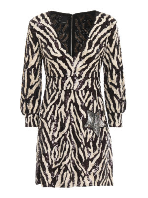 Pinko: abiti corti - Abito zebrato Nuotare in paillettes