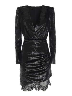 Pinko: short dresses - River shiny velvet short dress