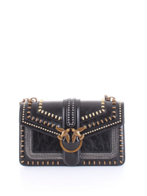 Pinko: shoulder bags - Love Mix studded leather bag