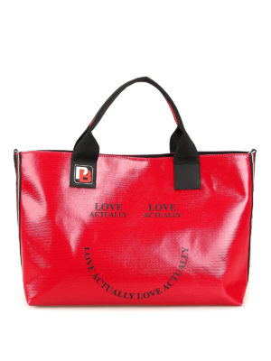 Pinko: shopper - Shopper Love Actually in cotone cerato