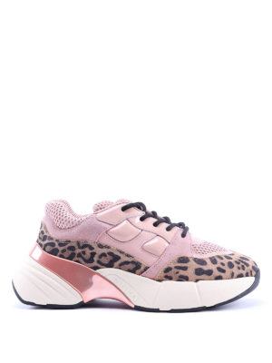 Pinko: trainers - Rubino Safari pink and leo sneakers
