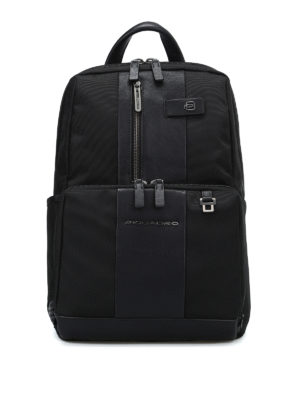 PIQUADRO: zaini - Zaino in tessuto impermeabile nero