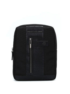 PIQUADRO: shoulder bags - Black techno fabric small messenger