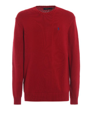 POLO RALPH LAUREN: maglia collo rotondo - Girocollo in cotone rosso