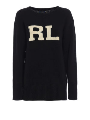 POLO RALPH LAUREN: maglia collo rotondo - Pullover in cotone con intarsio RL