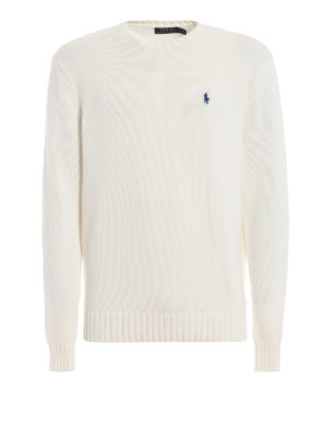 POLO RALPH LAUREN: maglia collo rotondo - Girocollo in cotone bianco