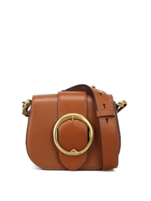 POLO RALPH LAUREN: borse a tracolla - Borsa a bisaccia in pelle martellata