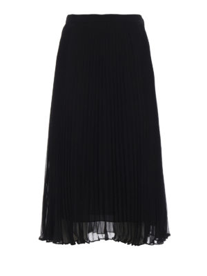 POLO RALPH LAUREN: gonne al ginocchio  e longuette - Gonna in georgette plissé nera