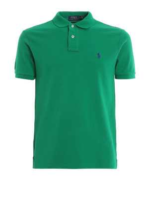 POLO RALPH LAUREN: polo shirts - Green slim fit cotton pique polo