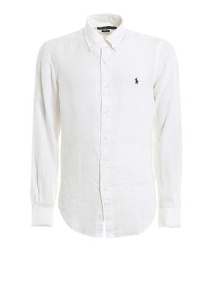 POLO RALPH LAUREN: shirts - Button down collar linen shirt