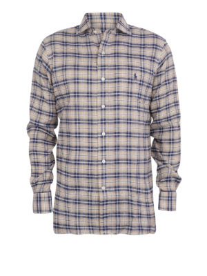 POLO RALPH LAUREN: shirts - Check linen shirt
