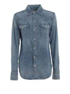 POLO RALPH LAUREN: camicie - Camicia in denim slavato con tasche