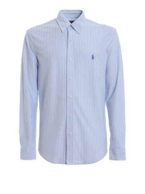 POLO RALPH LAUREN: camicie - Camicia b/d a righe in piqué di cotone