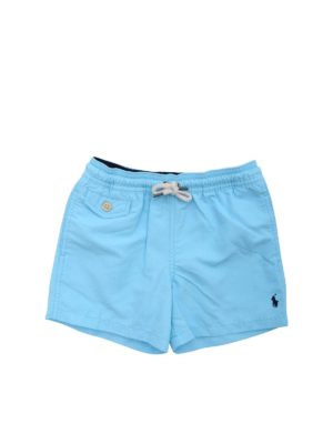 POLO RALPH LAUREN: shorts - Swimsuit in light blue with logo embroidery
