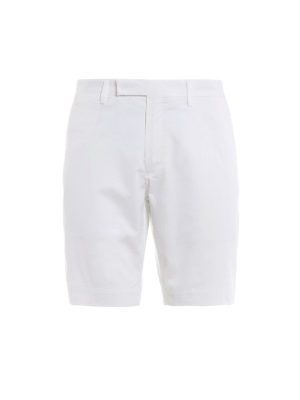 POLO RALPH LAUREN: shorts - White stretch cotton shorts
