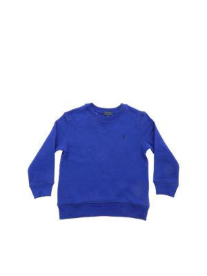 POLO RALPH LAUREN: Sweatshirts & Sweaters - Blue logo sweatshirt in electric blue