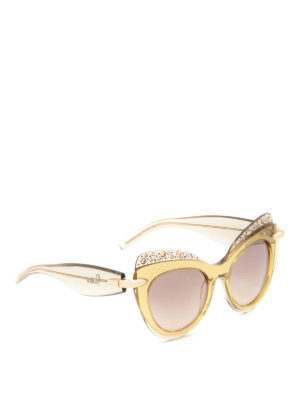 Pomellato: sunglasses - Maxi cat-eyes yellow sunglasses