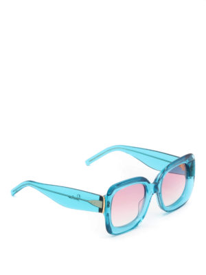 Pomellato: sunglasses - Turquoise acetate square sunglasses