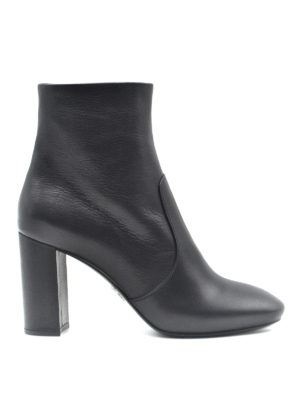 PRADA: ankle boots - Exposed stitching leather booties