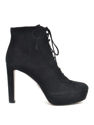 PRADA: ankle boots - Lace-up suede ankle boots