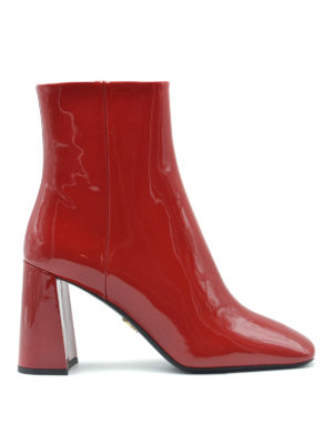 PRADA: ankle boots - Square toe patent ankle boots