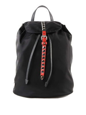 PRADA: zaini - Zaino in nylon con borchie