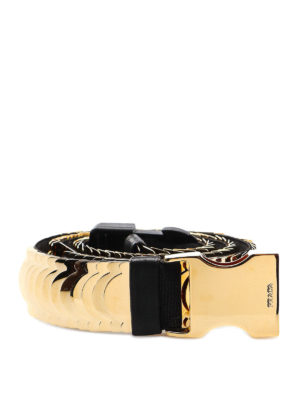 PRADA: cinture - Cintura elastica in metallo dorato