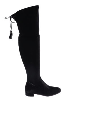 PRADA: stivali - Cuissardes in velluto stretch