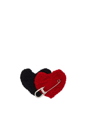 PRADA: brooches - Knitted mohair heart brooch
