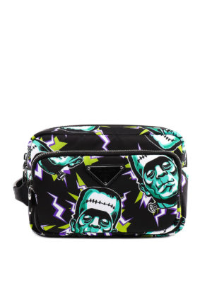 PRADA: custodie e cover - Beauty in nylon con motivo Frankenstein