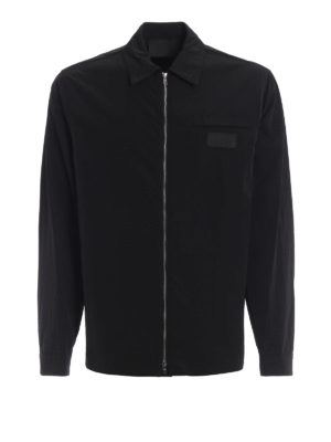 PRADA: giacche casual - Giacca a vento nera in nylon leggero