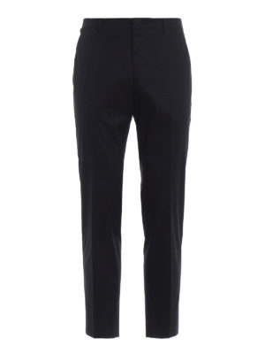 PRADA: pantaloni casual - Pantaloni in twill con bande a contrasto