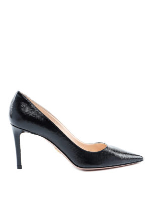 PRADA: court shoes - Black saffiano leather pumps