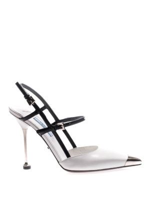 PRADA: scarpe décolleté - Décolleté aperte dietro in pelle