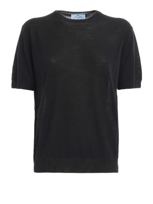 PRADA: Suéteres con cuello pico - Suéter Cuello Redondo - Negro