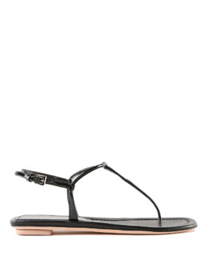 PRADA: ciabattine mare - Sandalo a infradito piatto in vernice