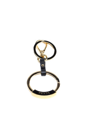 PRADA: portachiavi - Portachiavi con dettaglio in pelle saffiano