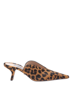 PRADA: sabot - Sabot a punta in cavallino leopardato