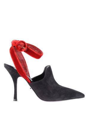 PRADA: sabot - Sabot in suede cinturino in velluto