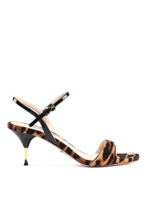 PRADA: sandali - Sandali in cavallino animalier