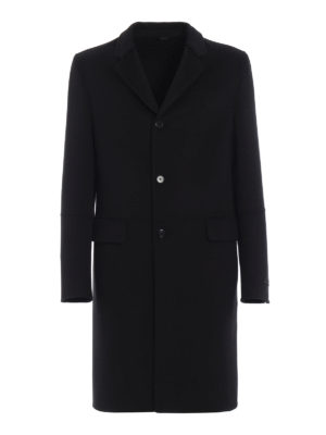 PRADA: cappotti corti - Cappotto in tessuto double di lana e angora