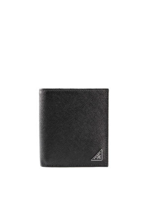 PRADA: portafogli - Mini portafoglio in saffiano Triangolo