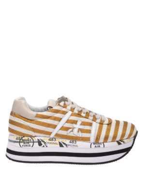 PREMIATA: sneakers - Sneaker Beth 3723 in tessuto a righe