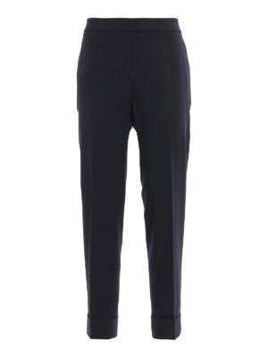 PT 01: casual trousers - Andrea blue wool blend trousers