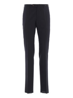 PT 01: pantaloni casual - Pantaloni blu Maestro in misto lana stretch