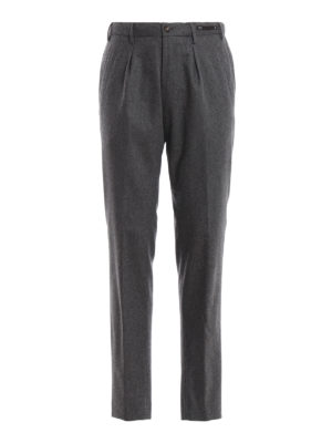 PT 01: pantaloni casual - Pantaloni in lana stretch melange