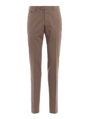 PT 01: pantaloni casual - Pantaloni The Draper in cotone marrone chiaro